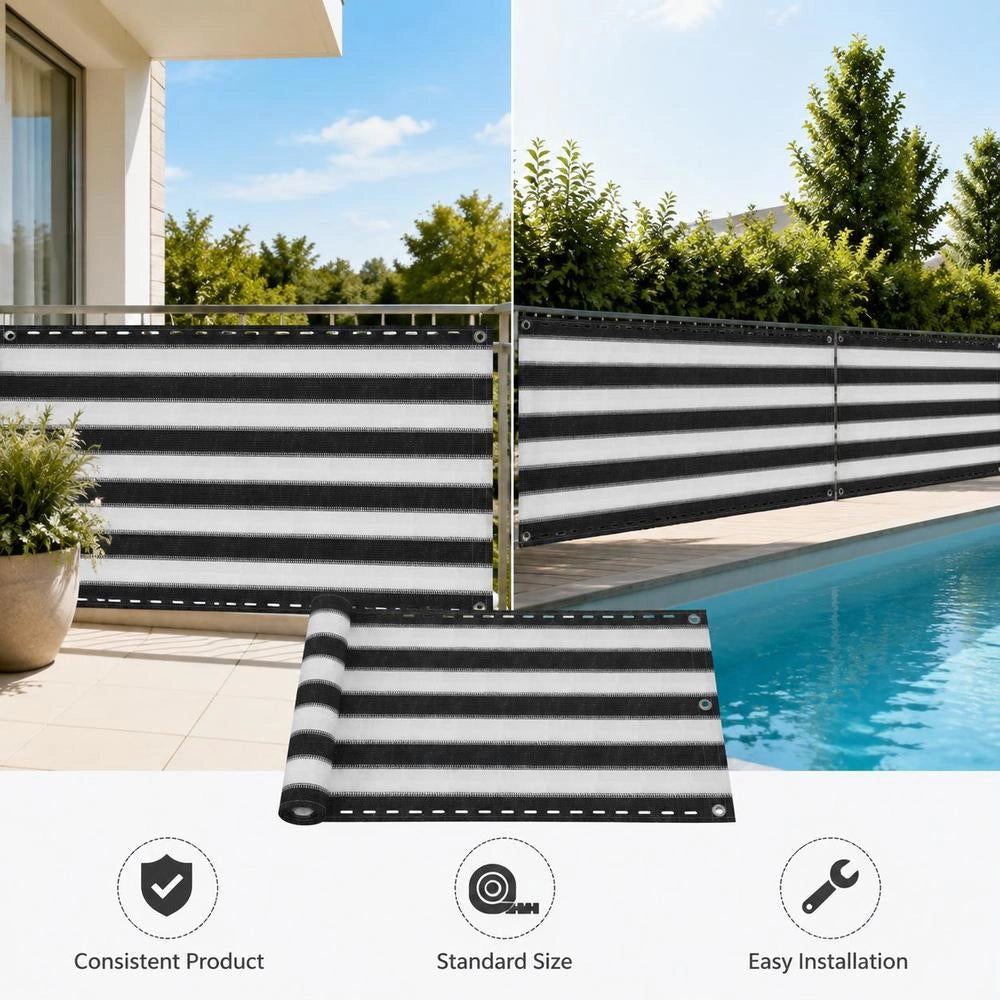 Balcony Privacy Screen HDPE 75x600 Cm Anthracite And White
