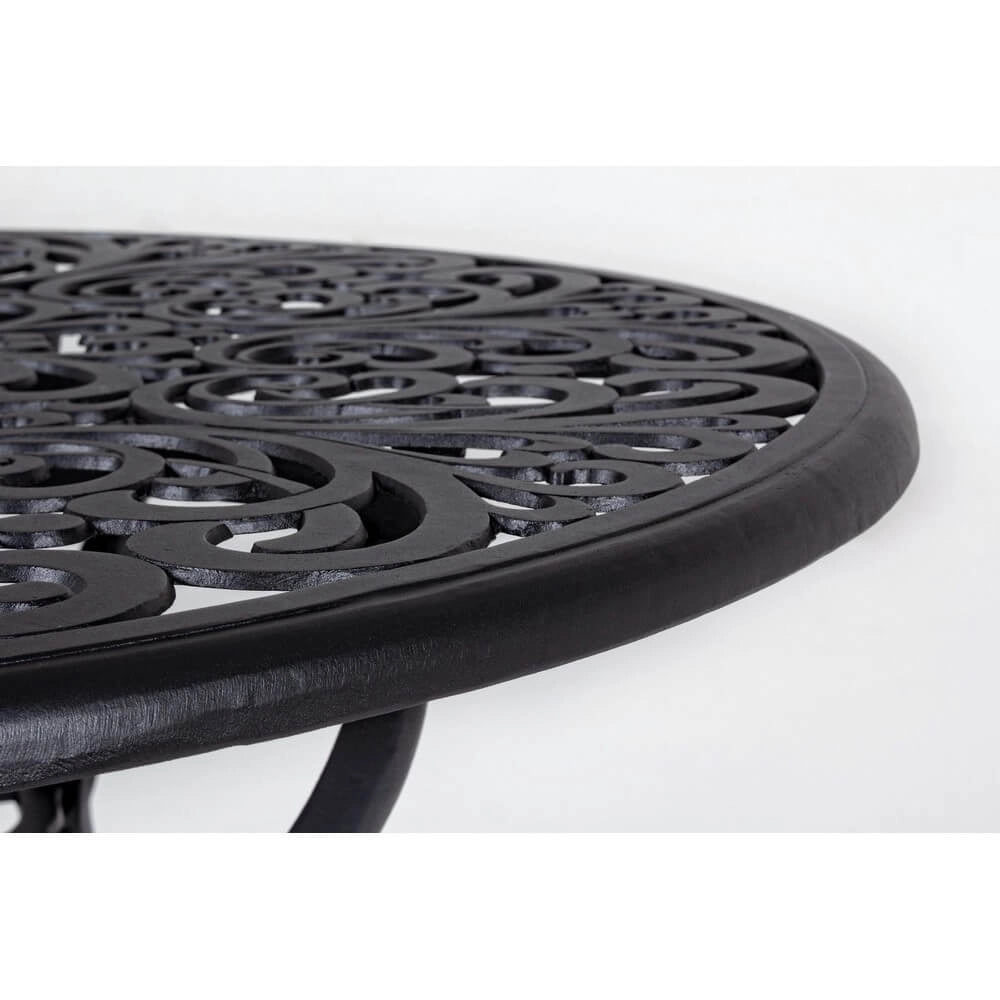 Tavolo da Giardino Rotondo in Alluminio Pressofuso con Decori - REGENCY