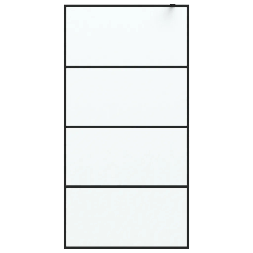 Parete Doccia Walk in Nera 100x195 cm Vetro Smerigliato ESG cod mxl 50869
