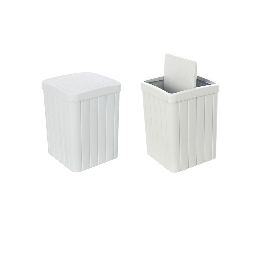 Pattumiera con Coperchio Basculante da Bagno Moderno Woody Colore: Bianco