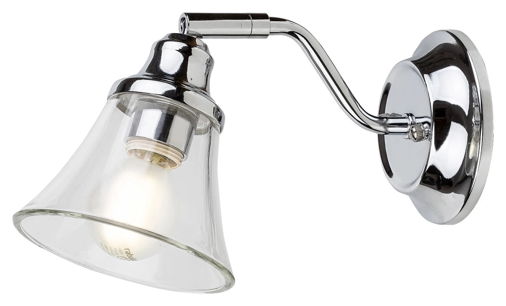 Applique bagno orientabile vetro E14 cromo Antoine Rabalux