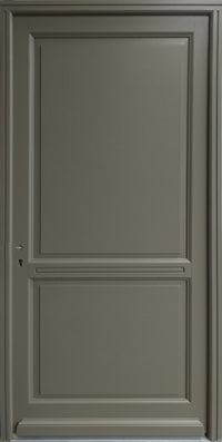 Porta d'ingresso in Legno Massello, Elixir, Verde RAL7002, H.215xl.90 p. destra + Maniglia E Canna (ref010723NO) Dimensioni tavolo senza maniglia