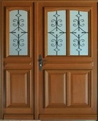 Porta d'ingresso a gradini in legno 'Vauban' Dimensioni 215 X 140 Spinta a destra (Dimensioni tabella) senza maniglia