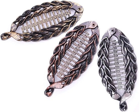 Set di 3 Clip per Capelli in Plastica Clip per Capelli a Guscio Grande per Frangia per Donne