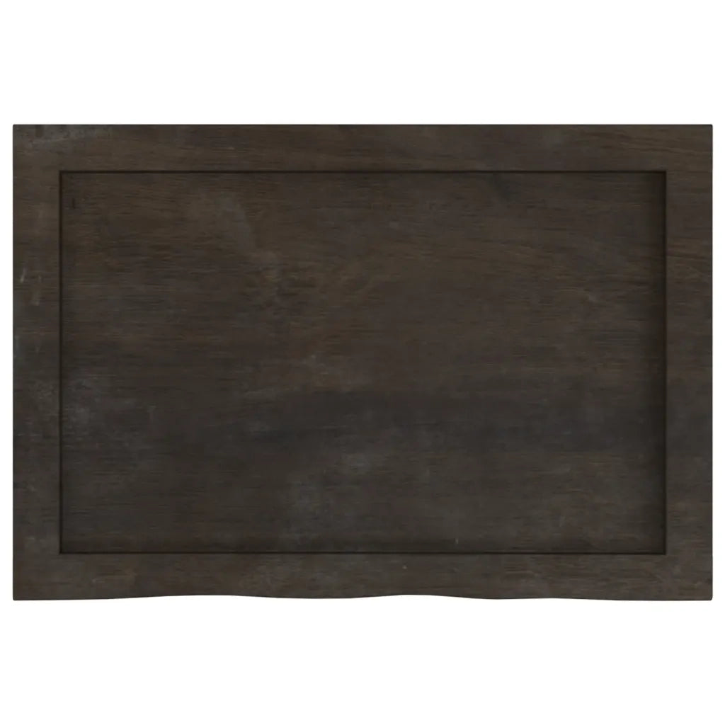 Piano Bagno Marrone Scuro 60x40x(2-4)cm Legno Massello Trattato 3156201