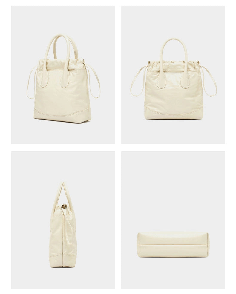 Borsa a tracolla diagonale da donna in vera pelle, colore bianco
