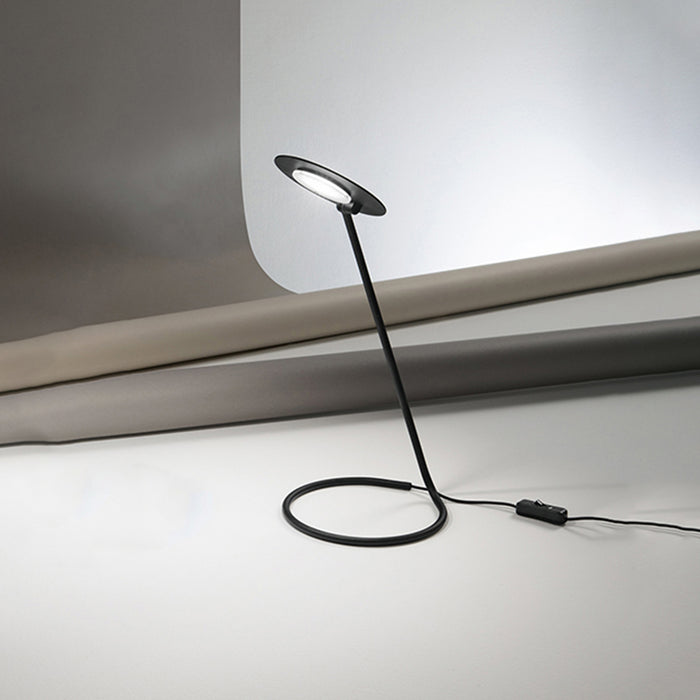 Lampada Da Scrivania Industrial-Minimal Miniarc Metallo Nero Led 5W 3000K