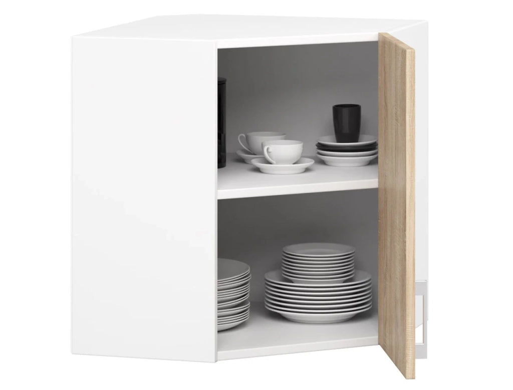 Mobile da cucina pensile sistema AKORD LIMA Bianco 60 cm 1 anta inserto frontale Sonoma Quercia 60x30,5x58 cm