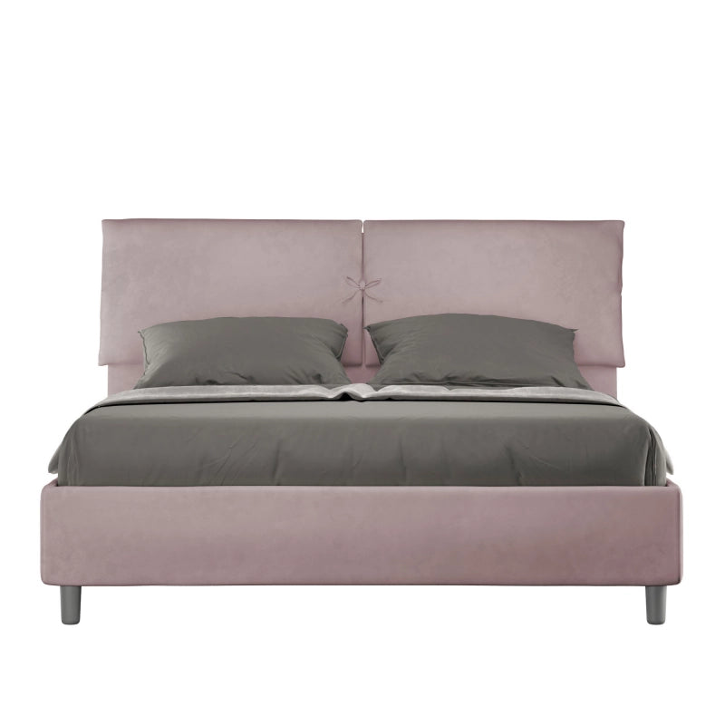 Letto imbottito Matrimoniale 160x200 cm Mados - Contenitore,Glicine,Microfibra