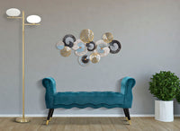 Panchetta Paris Oro 120x40x60 cm in Legno e Poliestere Ottanio