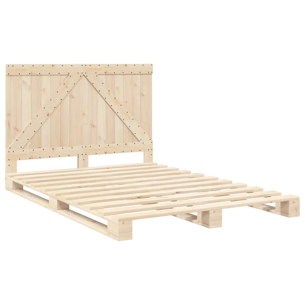 Giroletto con Testiera-Struttura Letto con testiera 140x200 cm in Legno Massello di Pino 827434
