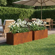 Vaso da giardino 2 pz Ruggine 60 x 20 x 20 cm Acciaio Corten 8005161