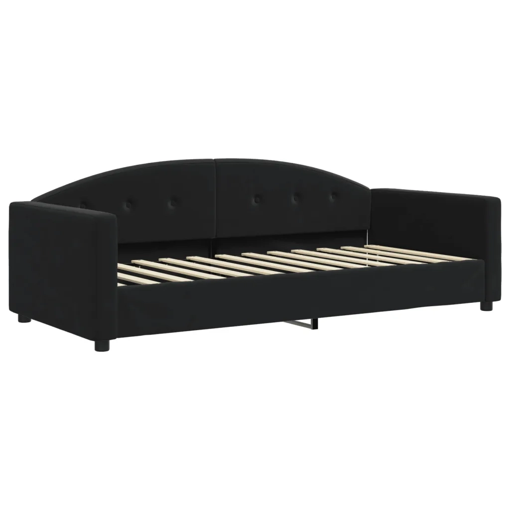 Divano Letto con Letto Estraibile-Sofa Letto-Daybed Nero 90x200 cm in Velluto 759201