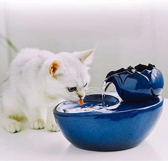 Fontana per animali - Fontana per bevande - Fontana per stanza - 16,7 x 20,6 x 13,8 cm - Blu