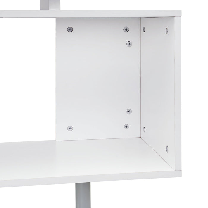 Scrivania Angolare da Ufficio Studio per Computer in Legno bianco 140x120x78,2 cm