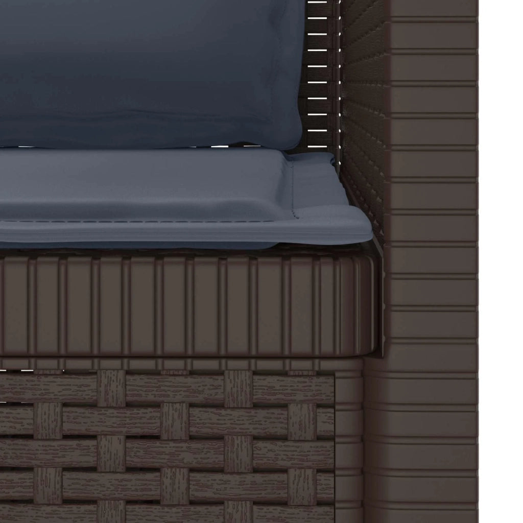 Poltrona a 1 Posto con Cuscini Aspetto Rattan PP Marrone 8011875