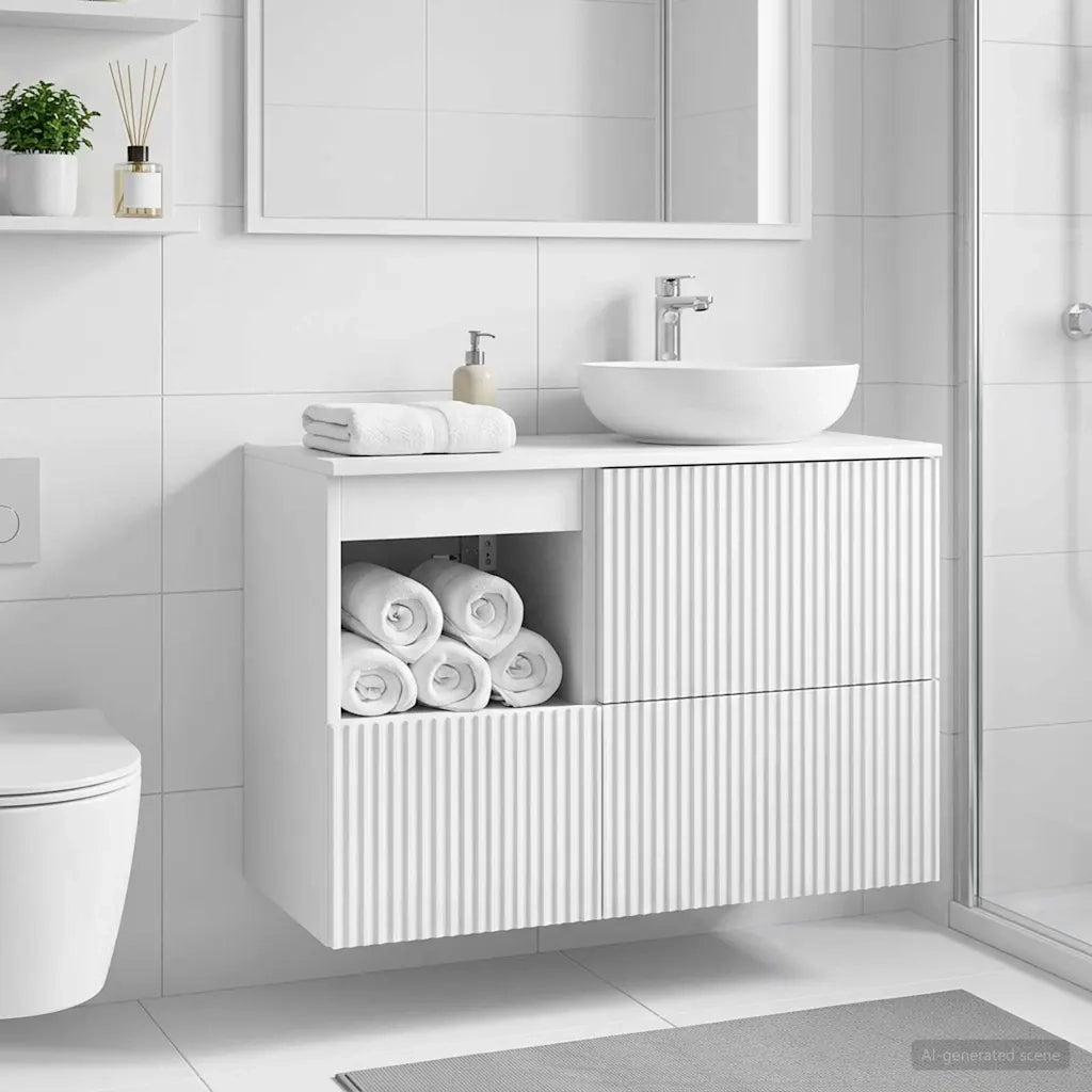 Mobile da Bagno Bianco Lucido 30 x 35 x 50 cm 890486