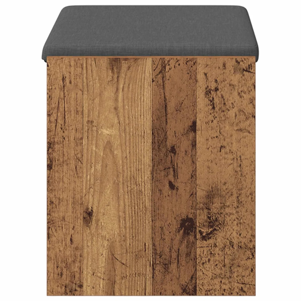 Panca per ingresso con cuscino Legno vecchio 63 x 38 x 45 cm 891574
