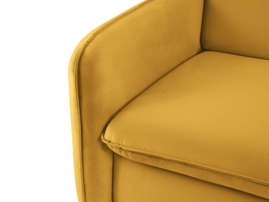 Cosmopolitan Design - Divano convertibile "Vienna" 3 posti in velluto giallo 