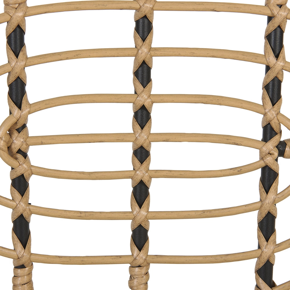 Set di 8 sedie con cuscino di seduta in rattan naturale intrecciato stile boho esterni interni