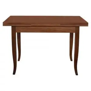 Tavolo da cucina in legno allungabile arte povera noce scuro mod duetto