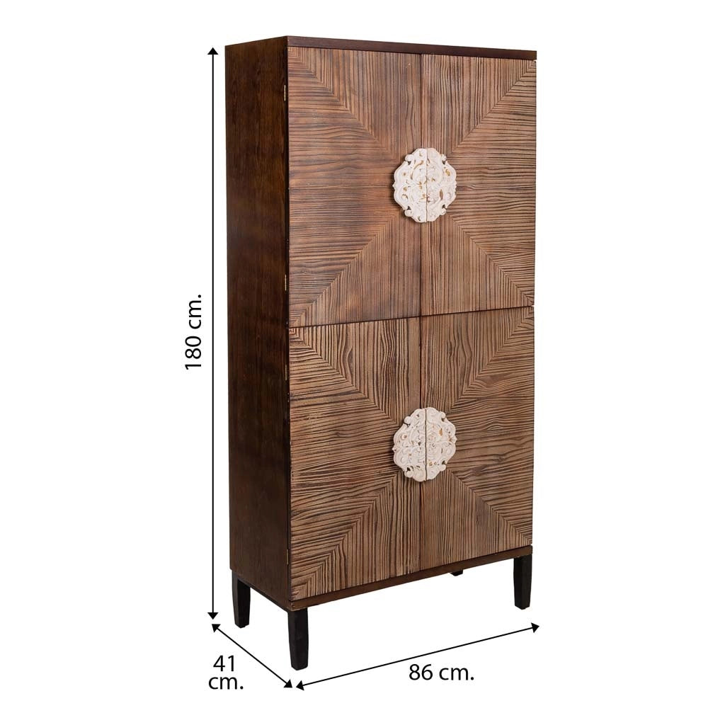 Armadio in legno marrone 86x41x180h