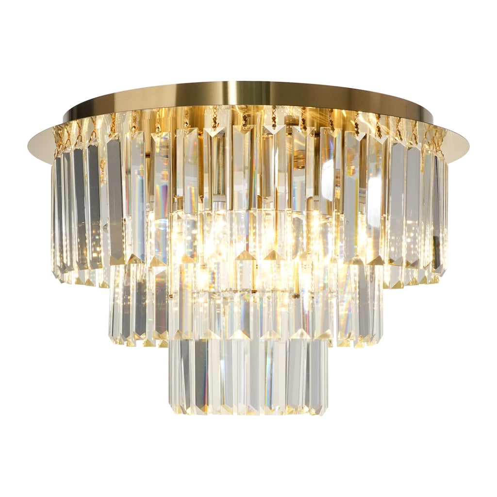 Plafoniera Milano cristallo oro Ø45cm 6xE14 Milagro