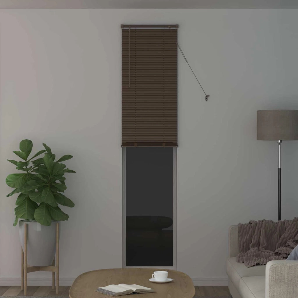 Tenda Veneziana Marrone Scuro con Motivo 213 x 40 cm PVC 42003797