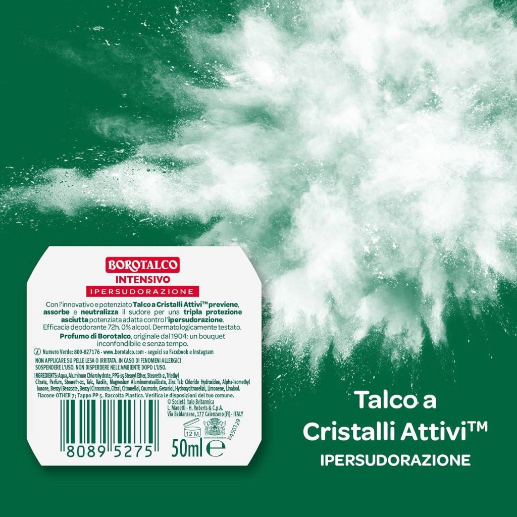 BOROTALCO ROLL-ON 50 ML FORMULA SENZA ALCOOL EFFICACIA FRESCA 48H INTENSIVO