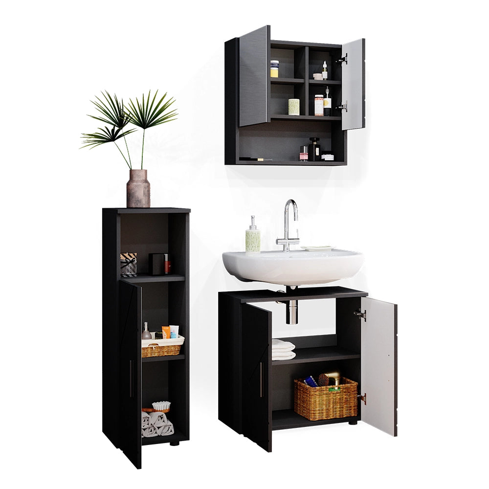 Vicco Set mobili bagno Antracite lucido 3 parti