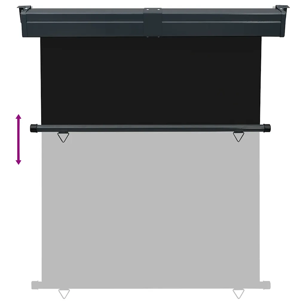 Tendalino Laterale per Balcone-Tenda da Sole Laterale per Patio 145x250 cm Nero