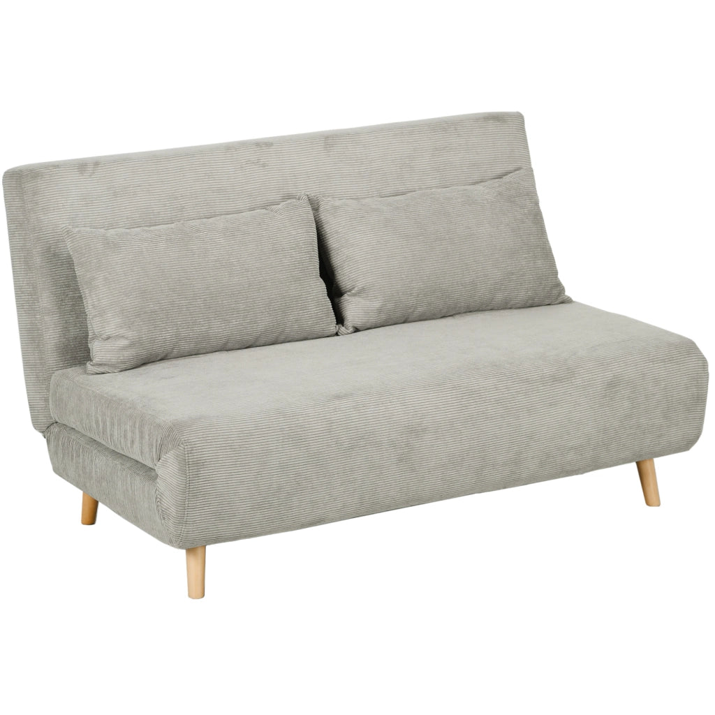 Divano letto 2 posti reclinabile in poliestere grigio 141 cm