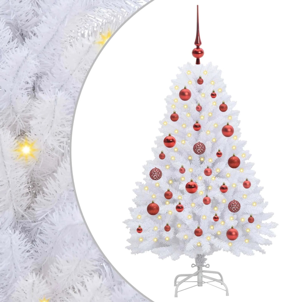 Albero di Natale | Decorazioni natalizie Artificiale con Rami Pieghevoli Bianco 120 cm