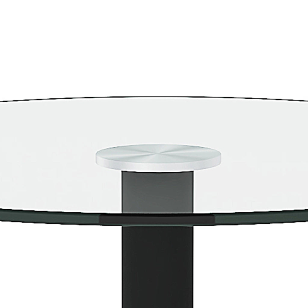 Tavolo da Bar Rotondo ¨C MINIMAL ¨C Piano in Vetro Temperato, ?89x92 cm