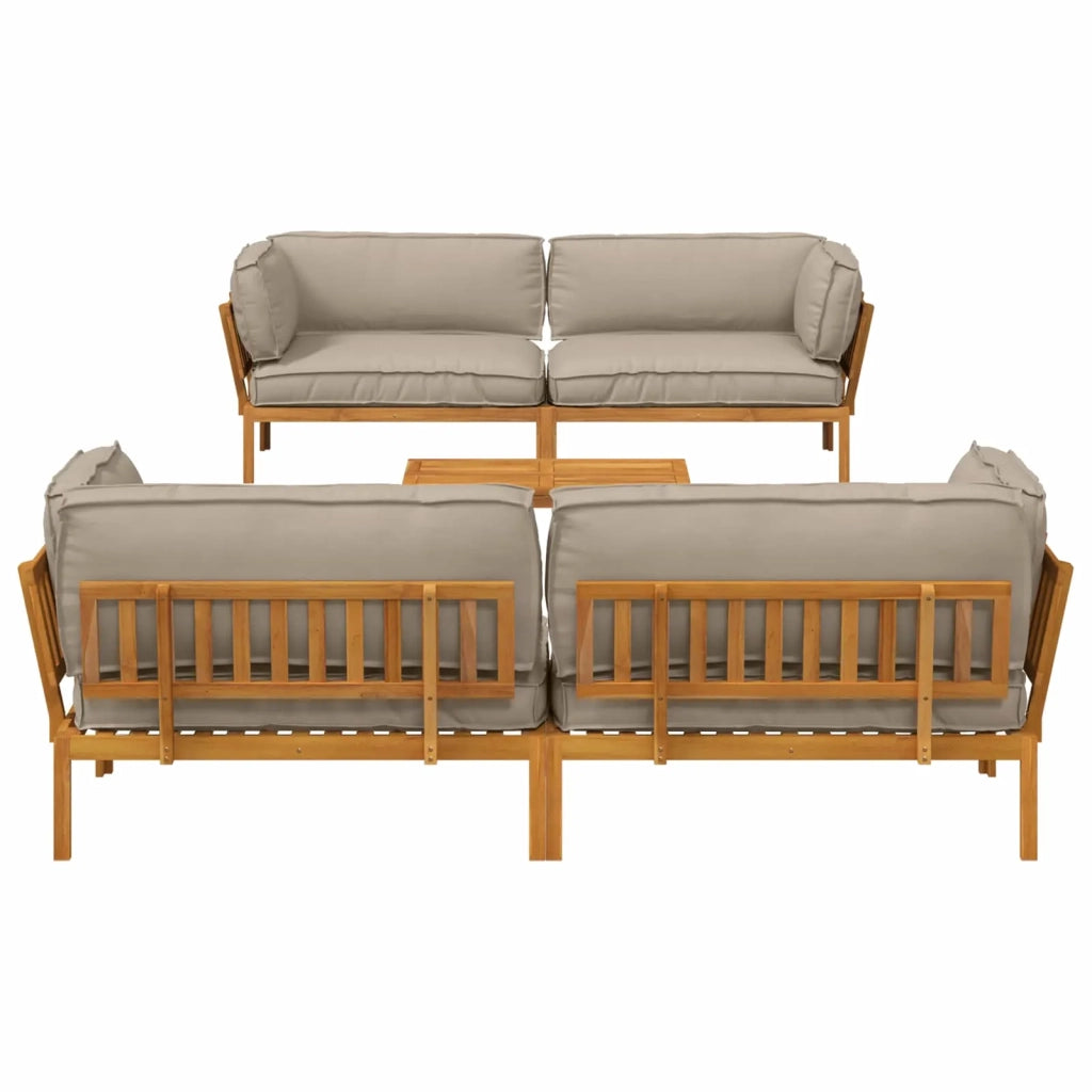 Set di divani con cuscino 5 pcs Talpa Legno di Acacia Massello 3418639