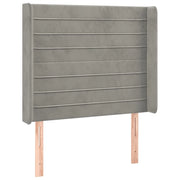 Testiera | Testata ad Orecchio Grigio Chiaro 83x16x118/128 cm in Velluto