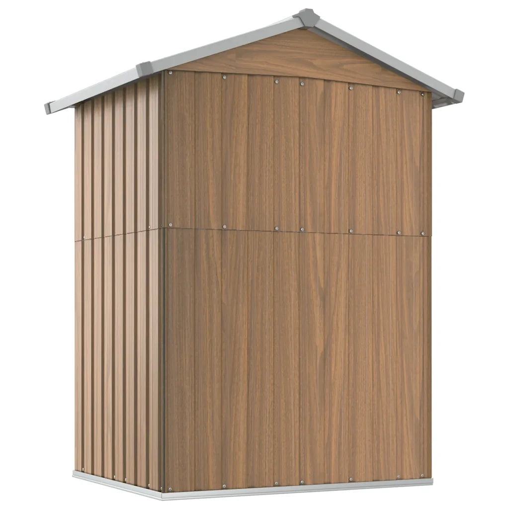 Casetta da giardino marrone 126x97,5x177 cm in acciaio zincato 316236