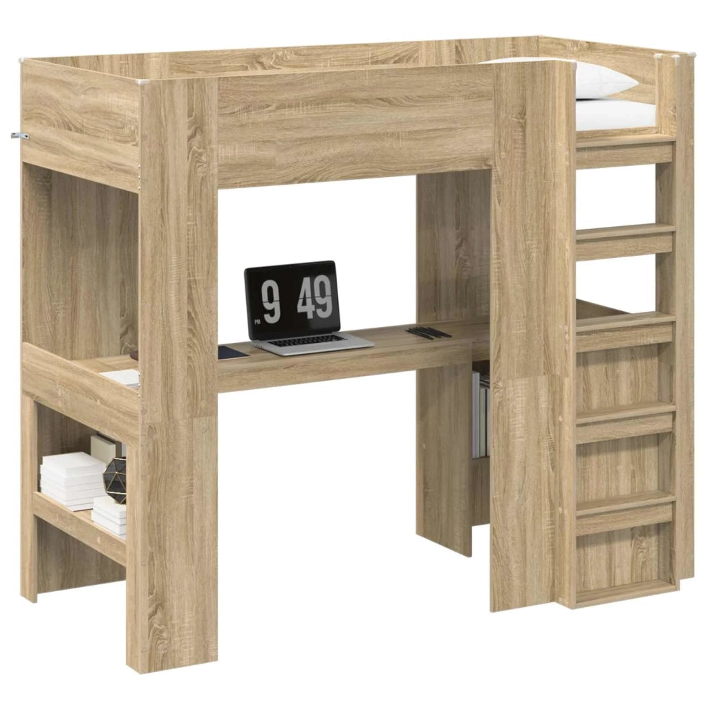 Struttura letto a castello con scrivania Rovere Sonoma 3410461