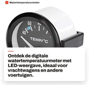 Termometro LED da acqua - Visualizzazione temperatura acqua 2 polliche - Materiale ABS di alta qualità - Leggero - Duraturo - Facile da installare - Termometro acqua
