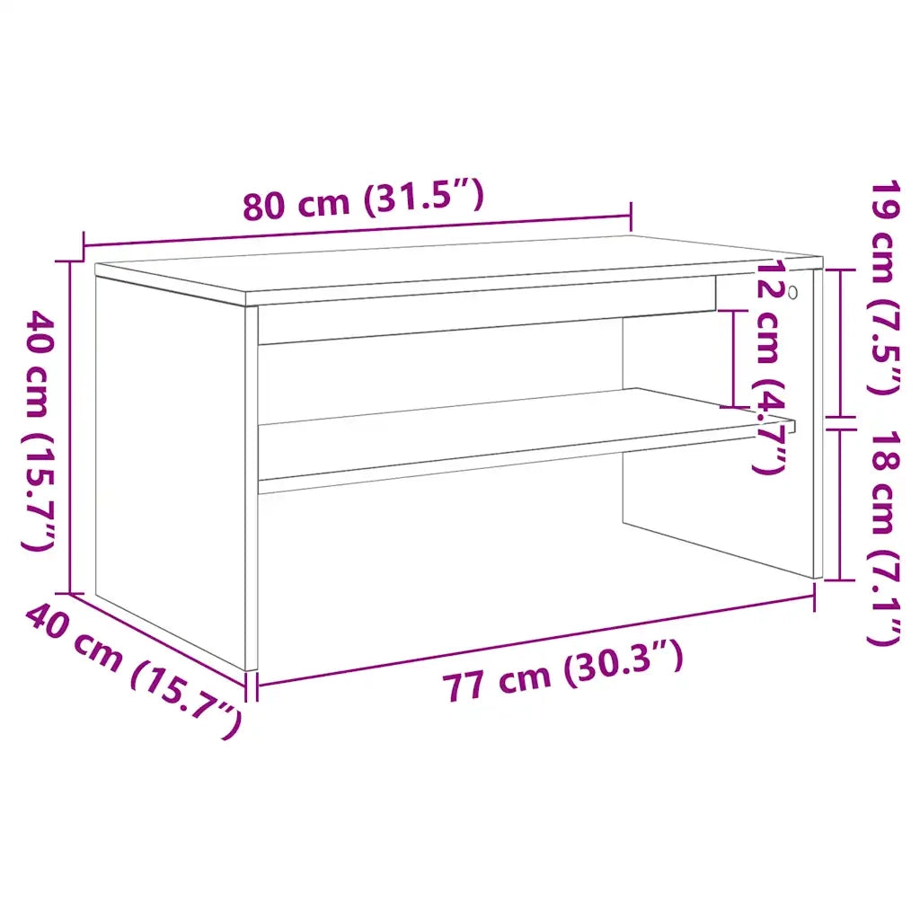 Mobile Porta TV Rovere Marrone 80x40x40 cm in Legno Multistrato