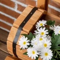 Fioriera da Esterno a Mezza Botte in Legno d'Abete con Design Verticale Rialzato, 45x45x80 cm
