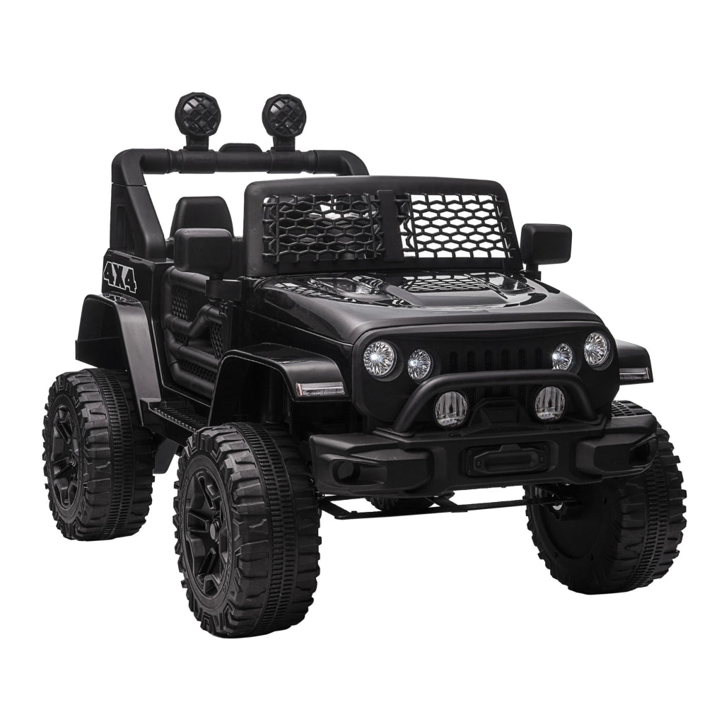 EasyComfort Macchina Elettrica per Bambini 3-6 Anni da 12V con Telecomando, Fari e Clacson, 100x64.2x71 cm, Nero
