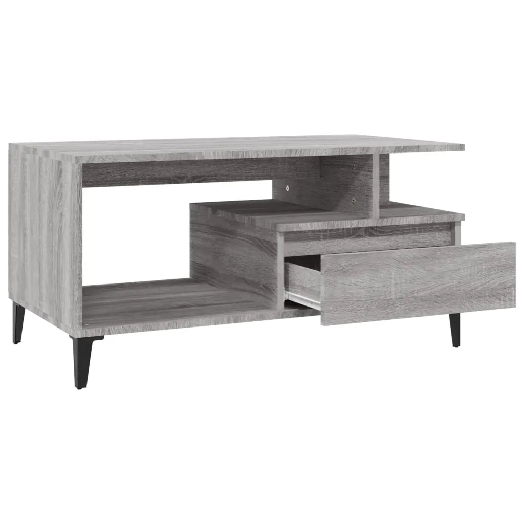 Tavolino da Salotto-Tavolino da soggiorno-Tavolo Grigio Sonoma 90x49x45 cm Legno Multistrato 883447