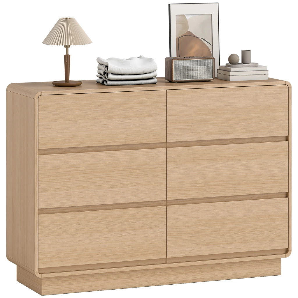 Cassettiera 6 Cassetti Legno Naturale ¨C Zephmum ¨C 120x38x86 cm