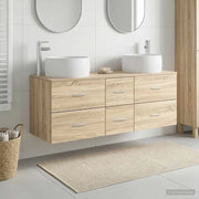 Set di mobili per il bagno 3 pz Rovere Sonoma 3405933