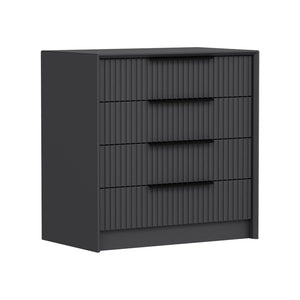 Jebi, Cassettiera 4 Cassetti, 45x72x77h cm Nero Antracite