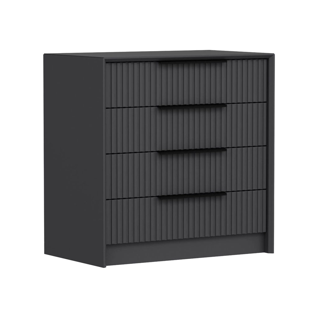 Jebi, Cassettiera 4 Cassetti, 45x72x77h cm Nero Antracite