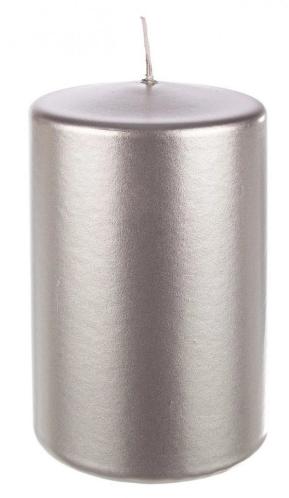 Candela Basic Argento, Dimensioni 8x15cm (6 Pezzi)
