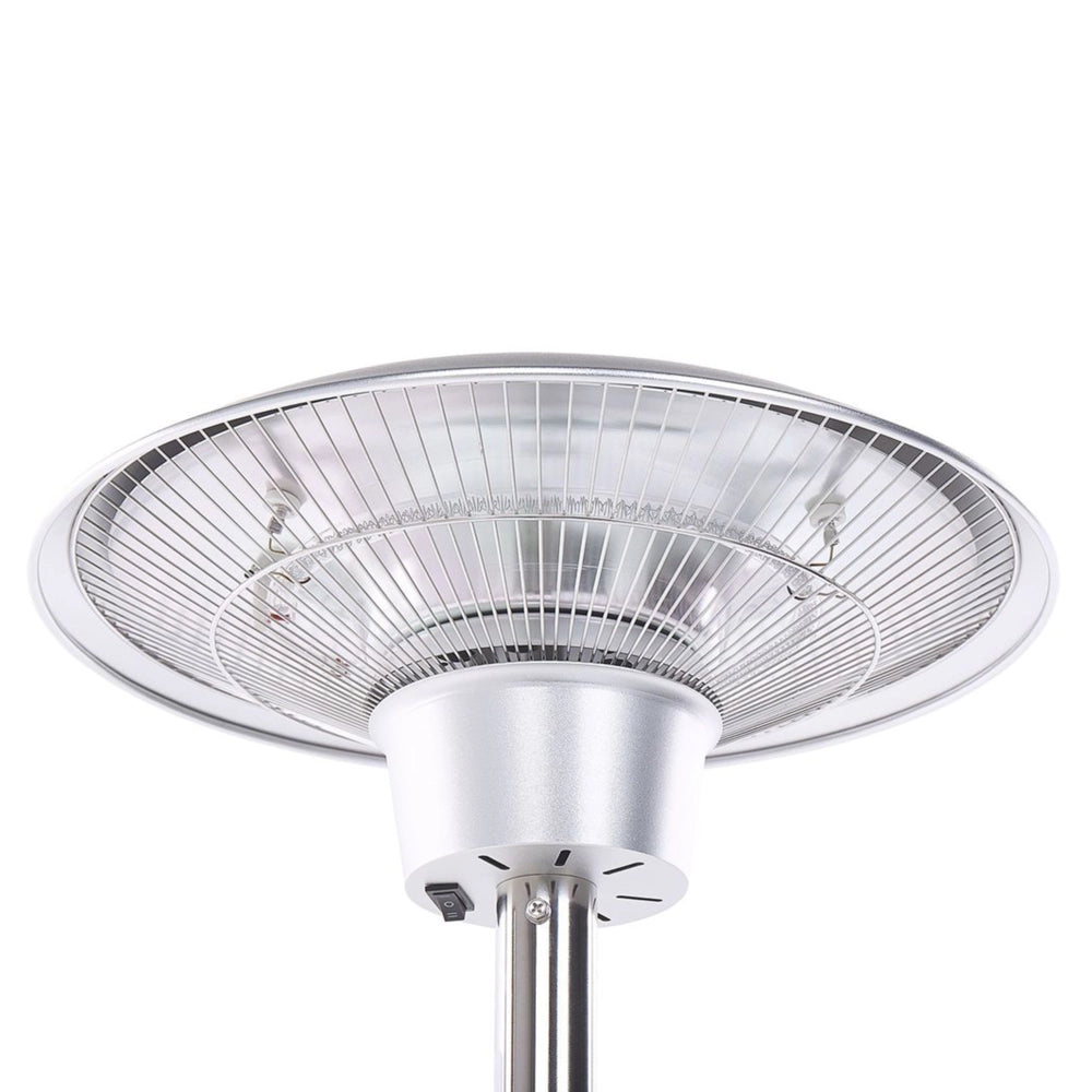 Stufa elettrica a fungo da giardino in alluminio color argento