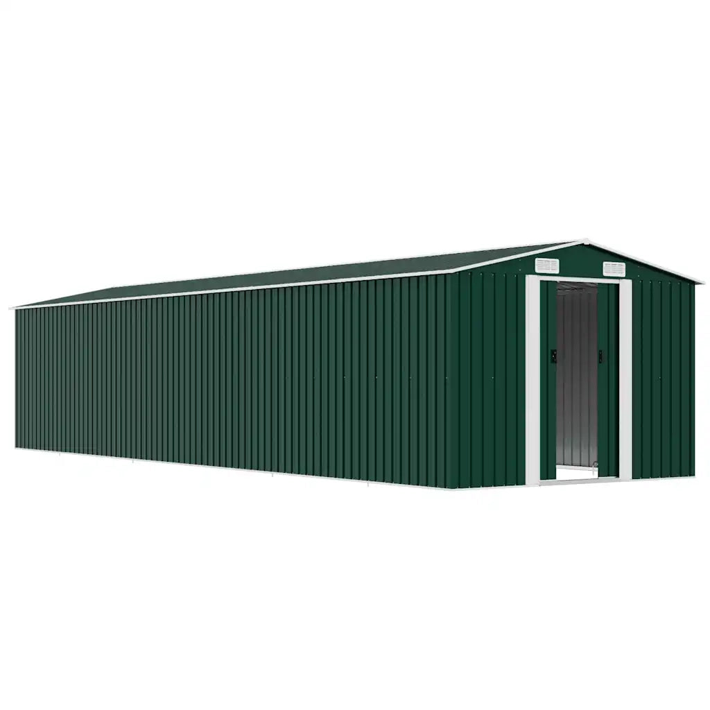 Capanno da Giardino Verde 257x779x181cm in Acciaio Zincato 47032